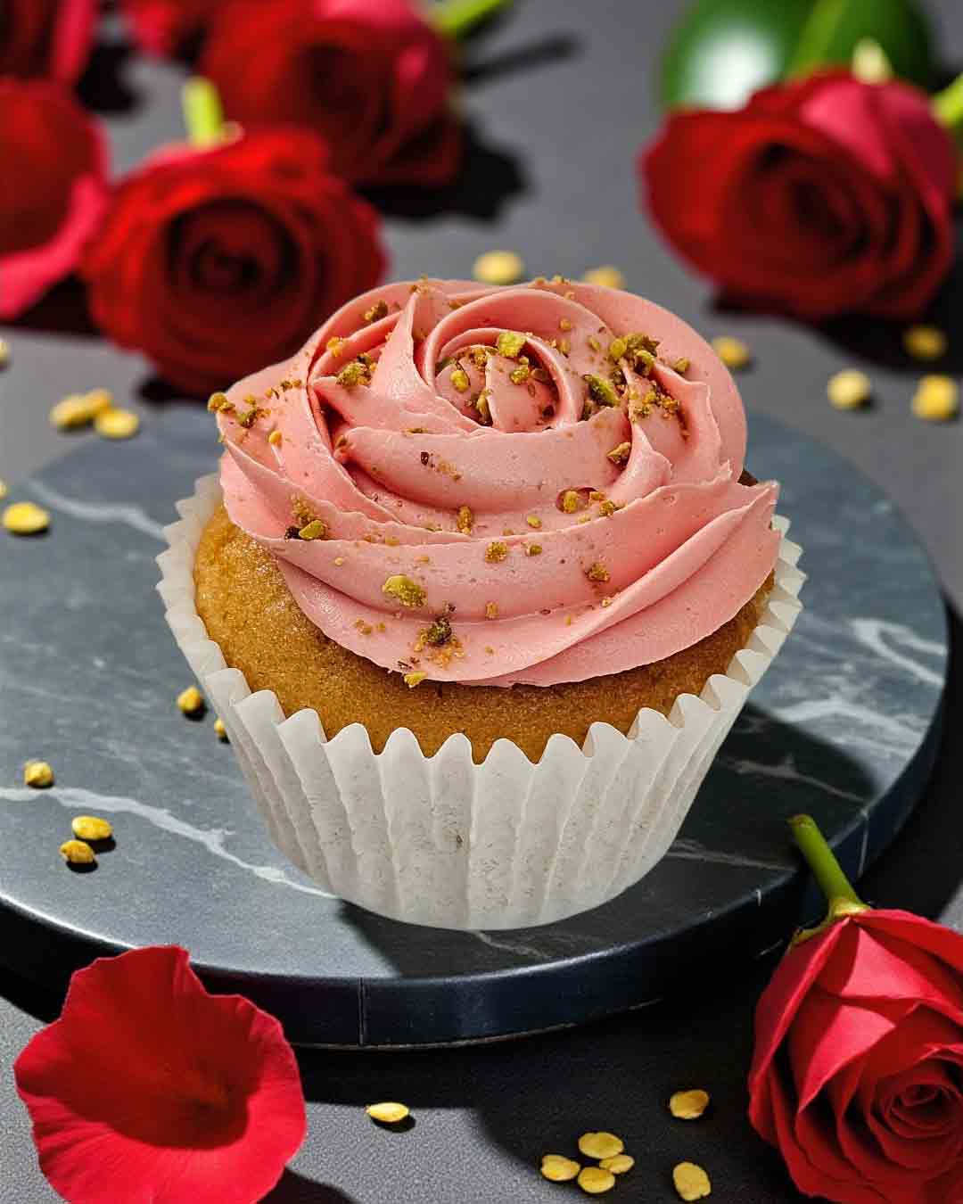 Rose-and-Pistachio-Cupcake